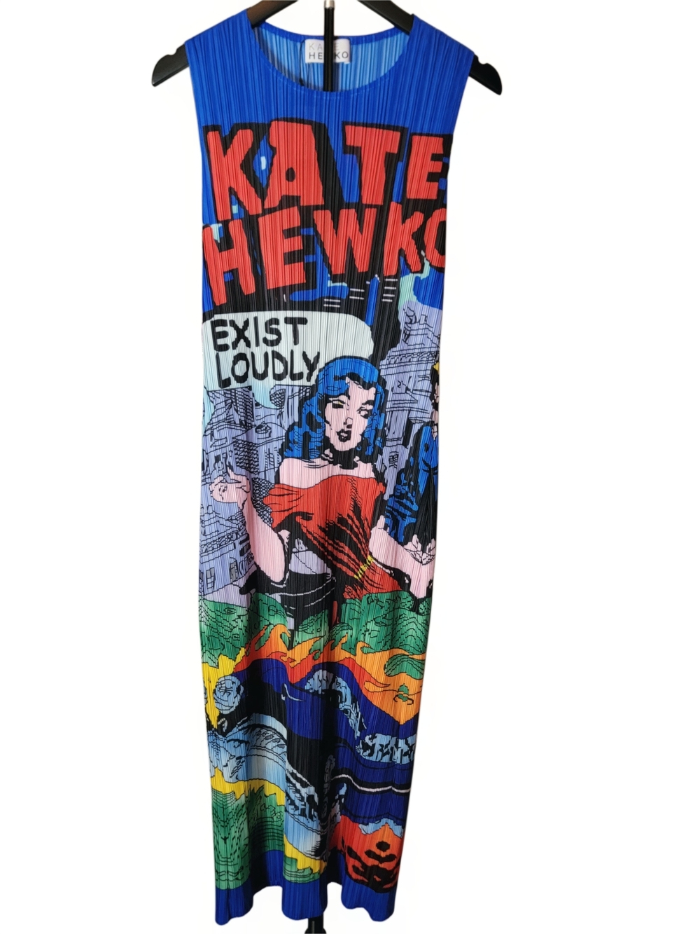 Kate Hewko Blue Comic Tube Tank Dress - NWT - One Size
